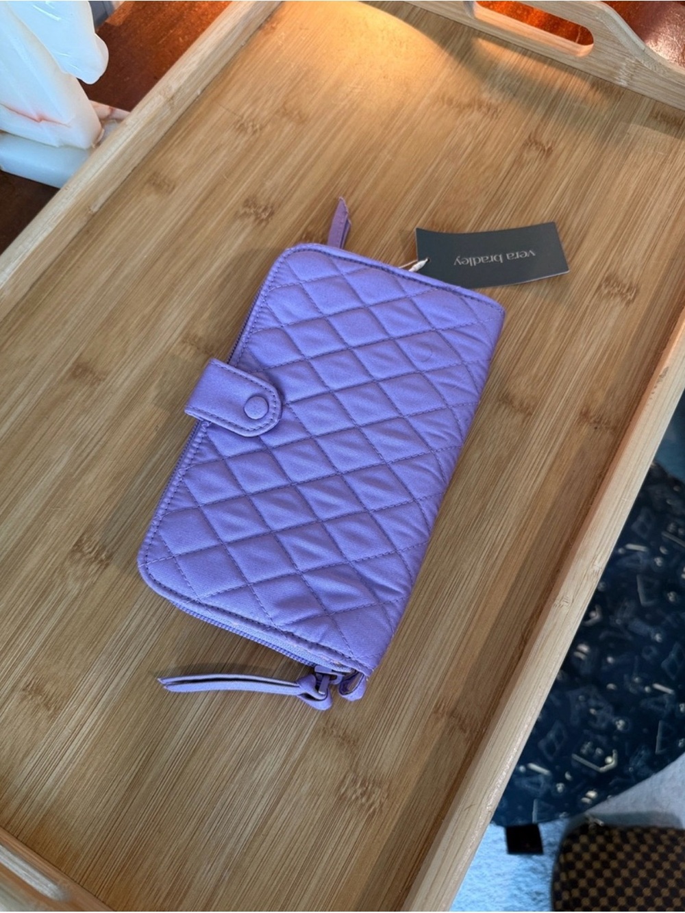 Vera Bradley Quilted Zip Around Wallet in Lavender